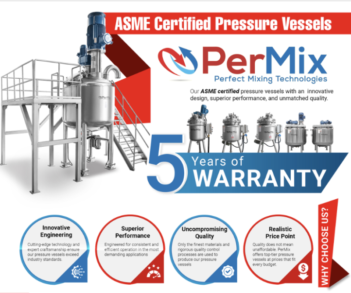 ASME certified Pressure Vessels By PerMix